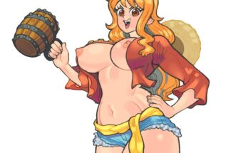 Nami's ready to get drunk [One Piece] (edu_pompom)