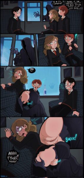 Hermione gets kissed by a dementor, while Ron and Harry are witnessing (shadman) [Harry potter] 