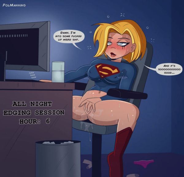 Supergirl touching herself during late night hours (polmanning) [DC Superman]