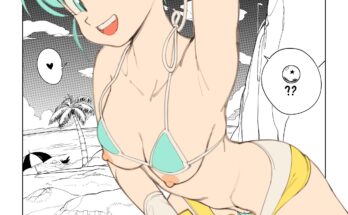 Bulma showing off in a scrapped manga cover (Brekkist)[Dragon Ball]