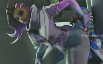 Sombra & Tracer [Overwatch] (Kishi3D) 