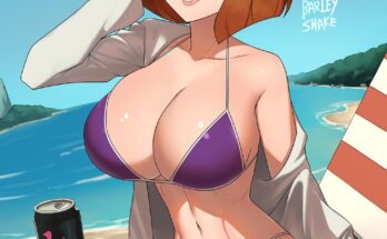 Ann Possible ready to enjoy the beach (BarleyShake) [Kim Possible]