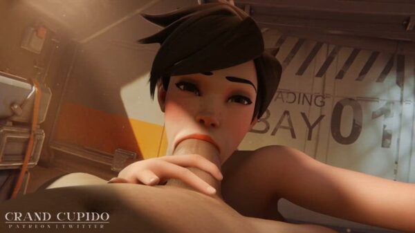 Tracer Trying Hard to Give the Best Blowjob [Overwatch] [Grand Cupido]