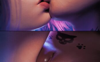 V and Judy upper and lower kisses (_nv3d) [Cyberpunk 2077]