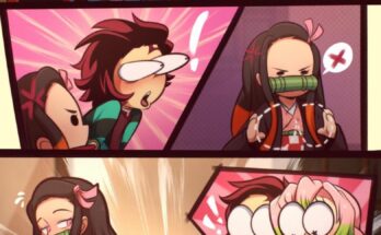 Nezuko and Mitsuri with Tanjiro (SemiDraws) [Demon Slayer]