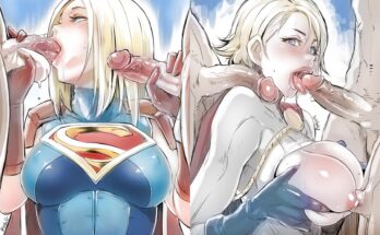 Supergirl and power girl having a fun competition (butcha-u) [dc]