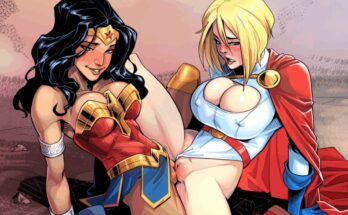 Wonder Woman and Power Girl sharing a moment of charity as very good friends (DJcomps)[DC]